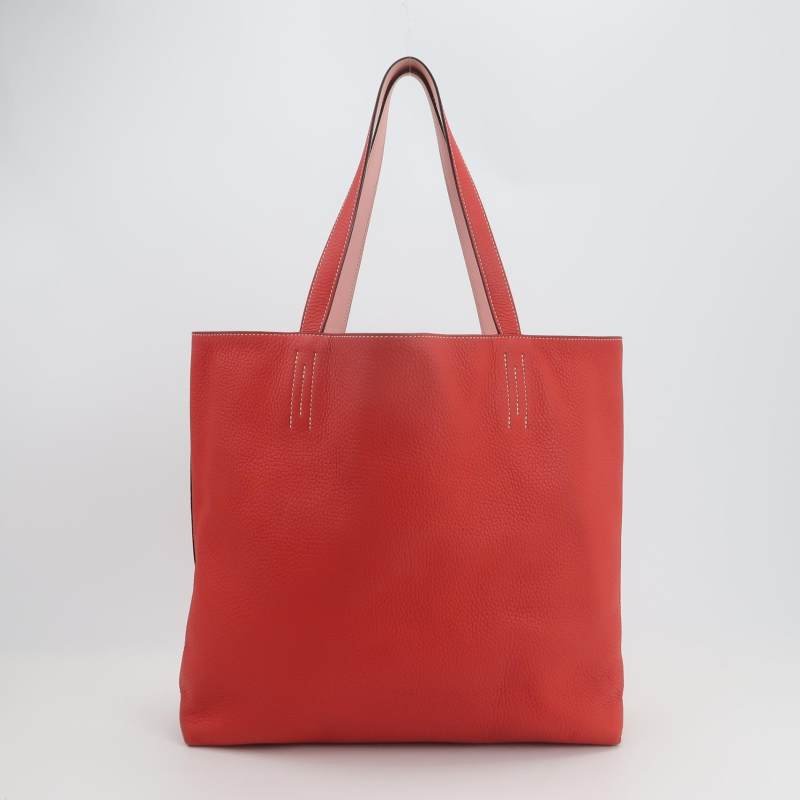 Hermes Double Sens單肩包Swift牛皮TC牛皮3Q櫻花粉A5杜鵑紅框R刻-4