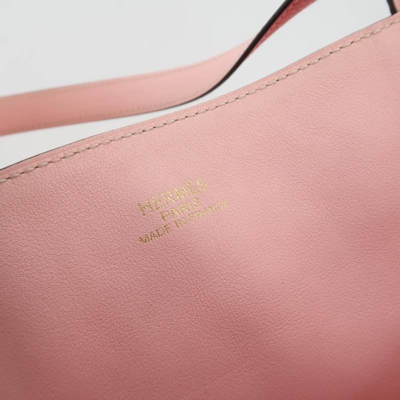 Hermes Double Sens單肩包Swift牛皮TC牛皮3Q櫻花粉A5杜鵑紅框R刻-7