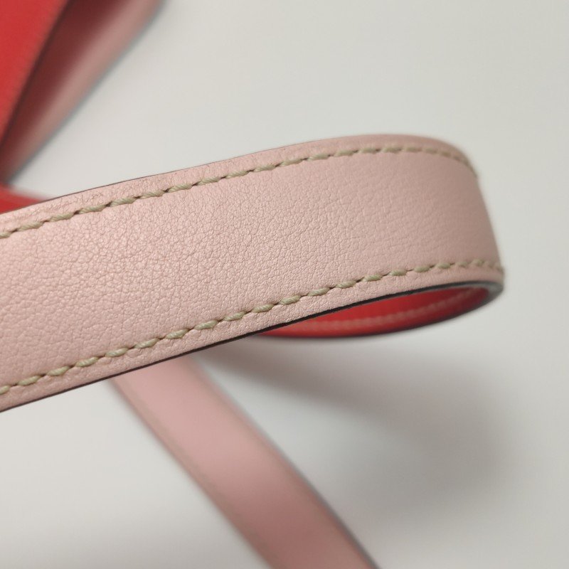 Hermes Double Sens單肩包Swift牛皮TC牛皮3Q櫻花粉A5杜鵑紅框R刻-10