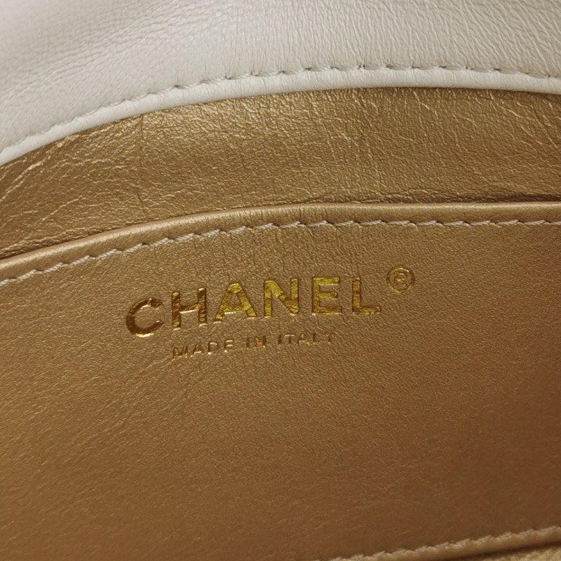 Chanel Classic Flap季節限定款方胖子羊皮菱格絎縫雙C扣皮穿鏈斜挎包單肩包-7