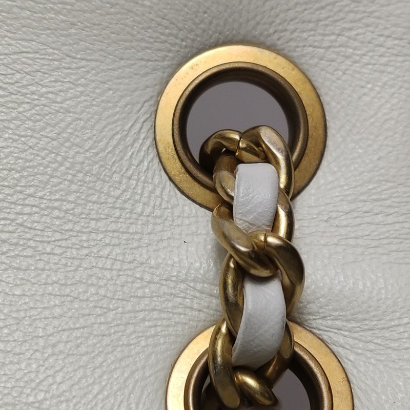 Chanel Classic Flap季節限定款方胖子羊皮菱格絎縫雙C扣皮穿鏈斜挎包單肩包-12