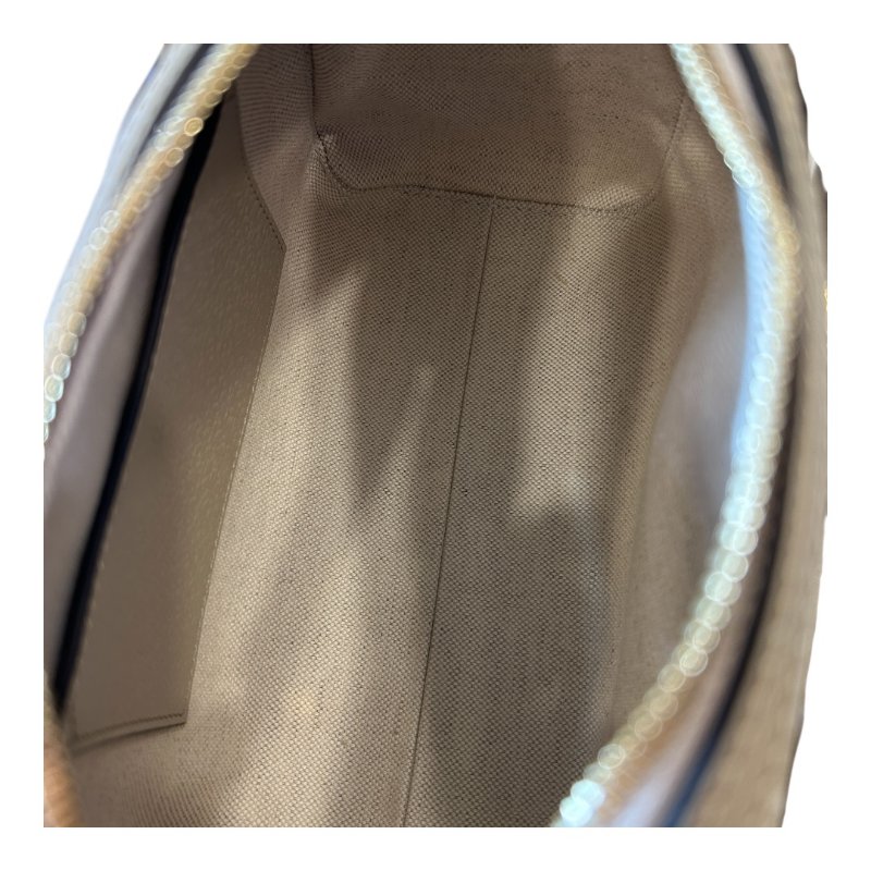GUCCI米白色字紋PVC皮紅綠條波士頓兩用包-9