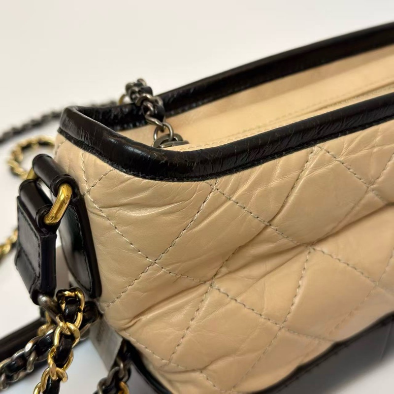 香奈兒/Chanel 流浪包Gabrielle 小號 奶茶色-5