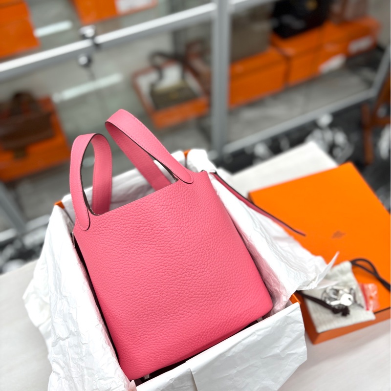 【閒置新】 Hermes 8W唇膏粉18菜籃子 w刻 tc 手提包-1