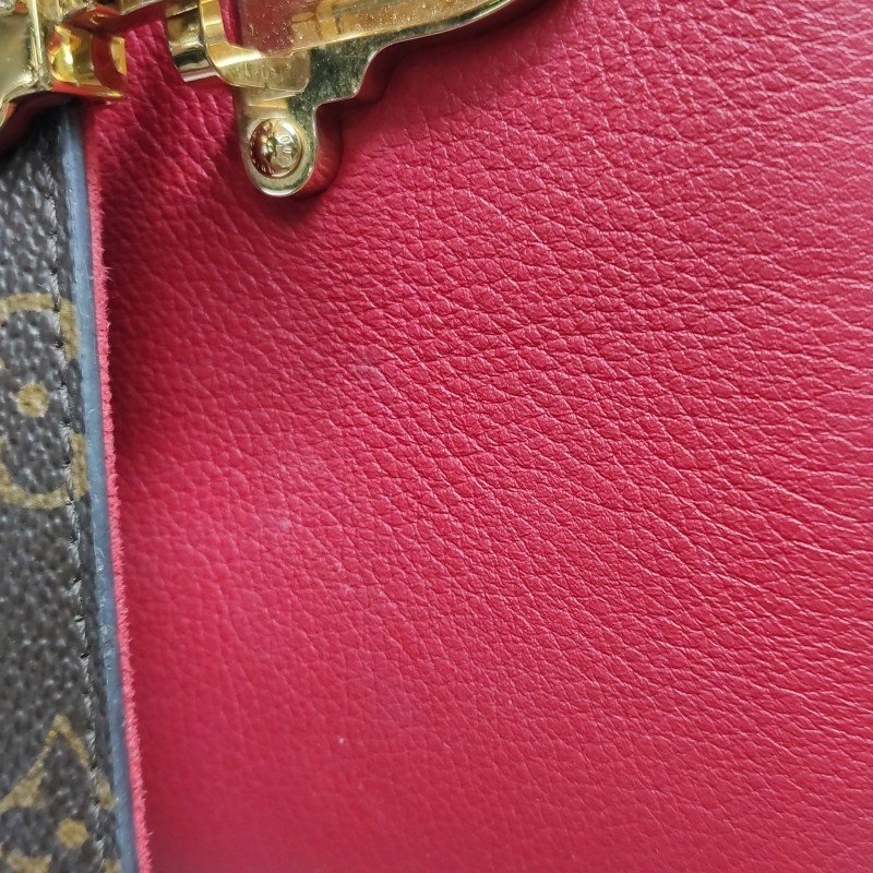 Louis Vuitton(LV)Victoire維多利亞中號牛皮老花拼皮鈎扣單肩包晶片款-11