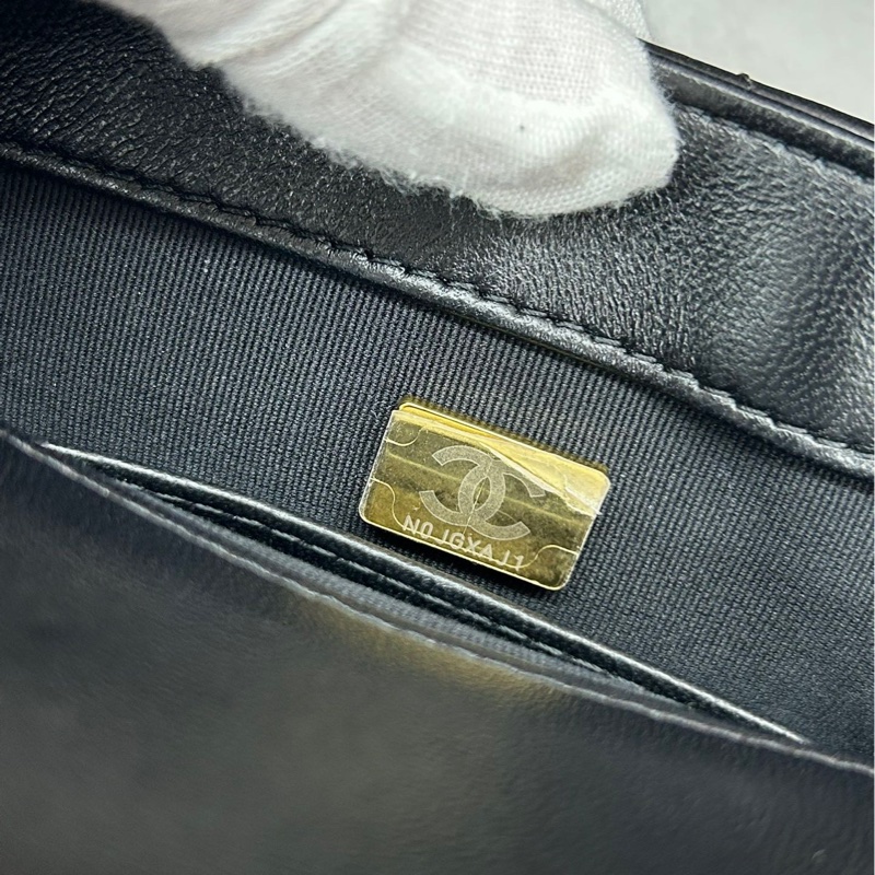 【98🆕】Chanel 22S芯片 黑金小號粗鏈腋下包-8