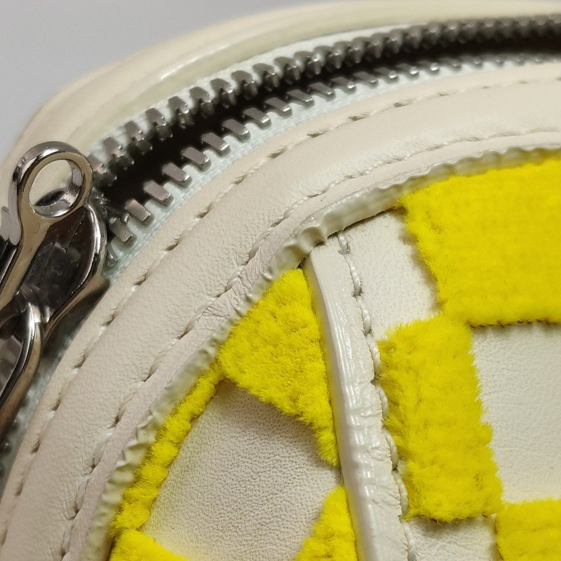 Louis Vuitton(LV)Speedy牛皮絨布拼色棋盤格拉鏈手提包-14