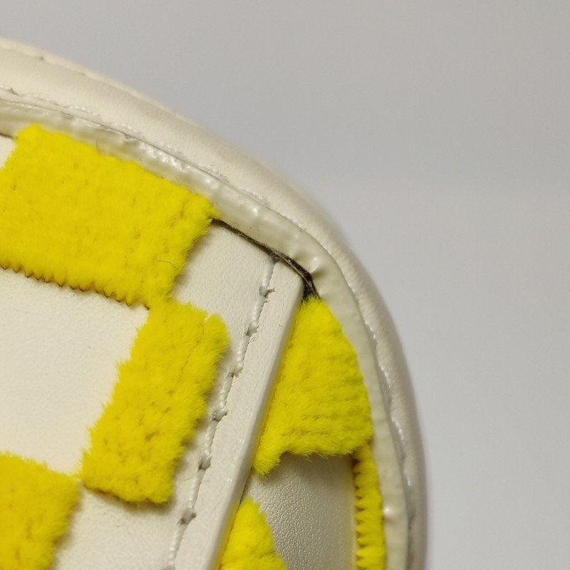 Louis Vuitton(LV)Speedy牛皮絨布拼色棋盤格拉鏈手提包-17