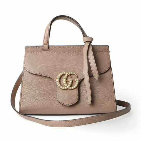 GUCCI GG Marmont迷你手提珍珠肩包