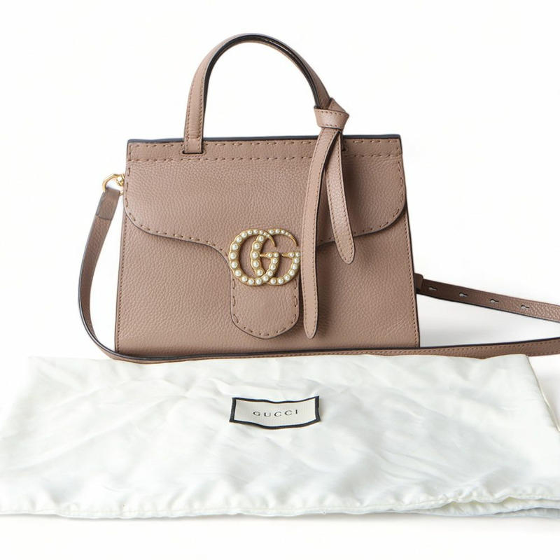 【包稅】GUCCI GG Marmont迷你手提珍珠肩包-7