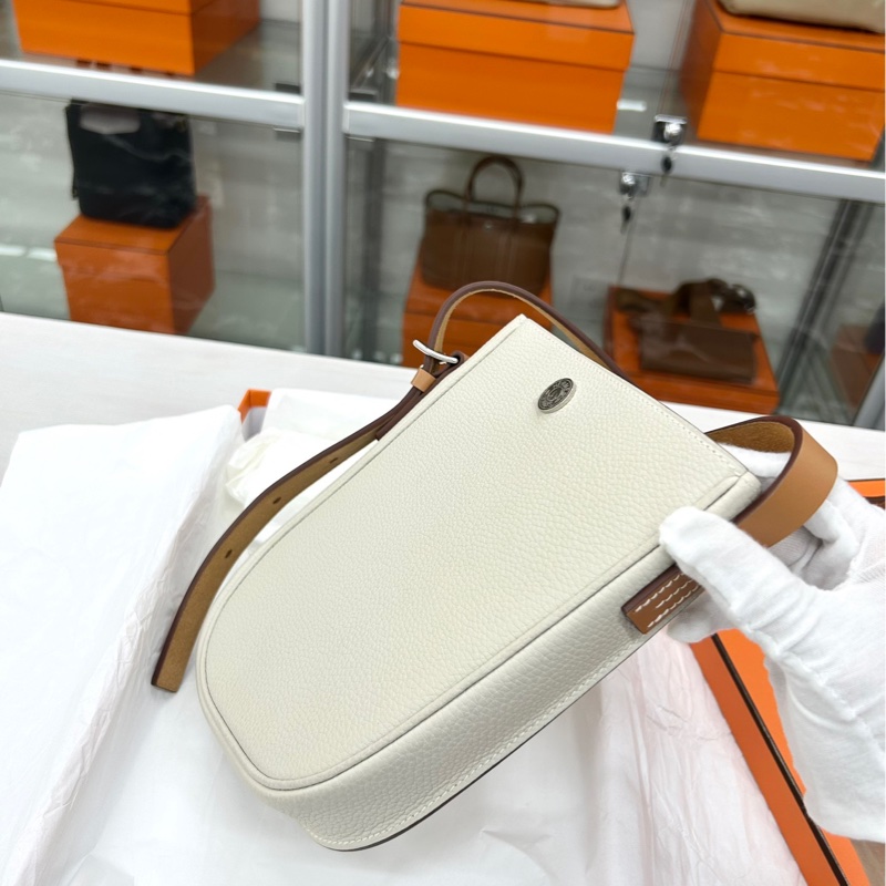 【99新】 Hermes 10奶昔白perspective cavaliere21歪歪包 z刻 togo斜挎包-2