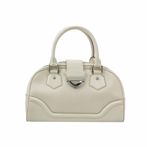 Louis Vuitton(LV)Montaigne蒙田包牛皮純色水波紋Logo浮雕鉚釘手提包