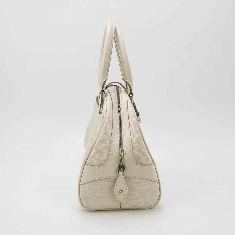 Louis Vuitton(LV)Montaigne蒙田包牛皮純色水波紋Logo浮雕鉚釘手提包-3