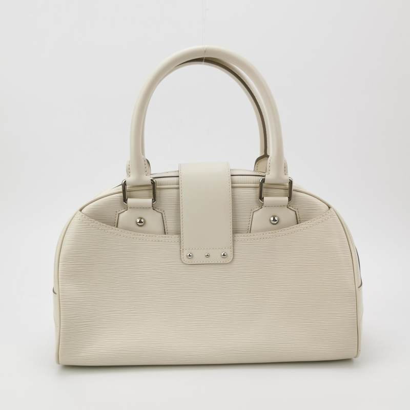 Louis Vuitton(LV)Montaigne蒙田包牛皮純色水波紋Logo浮雕鉚釘手提包-4