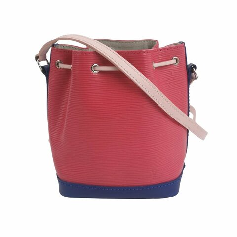 Louis Vuitton(LV)NOENano牛皮拼色水波紋抽繩斜挎包單肩包