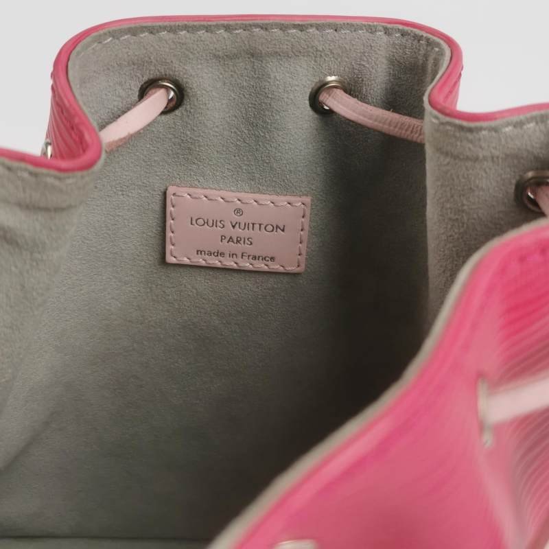 Louis Vuitton(LV)NOENano牛皮拼色水波紋抽繩斜挎包單肩包-7