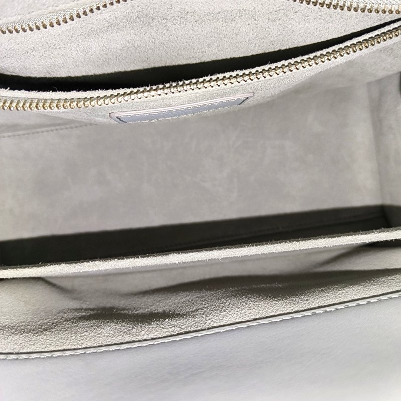 DIOR Lady Dior中號灰色牛皮絎縫戴妃五格單肩包 灰色五金 可拆卸肩帶 配件齊全-6