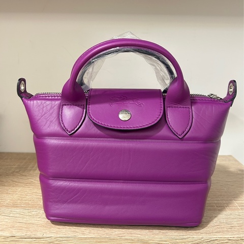 Longchamp 紫牛皮xtra xs水餃包