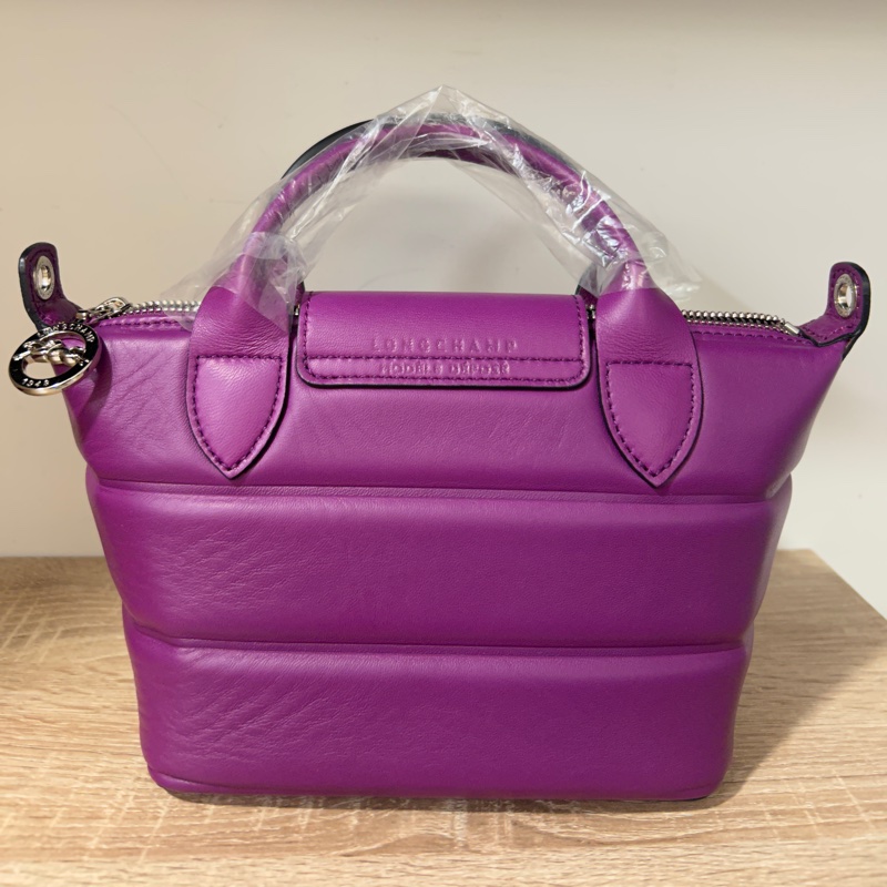 Longchamp 紫牛皮xtra xs水餃包-3