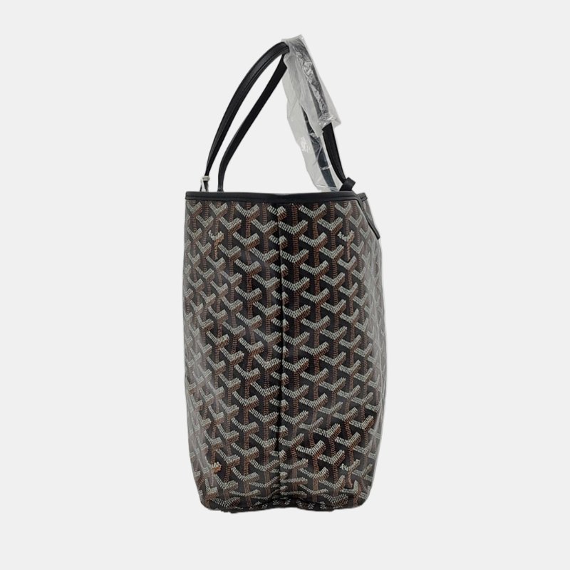 GOYARD Saint Louis小號黑色塗層帆布印花手提包單肩包 銀色五金 子袋-1