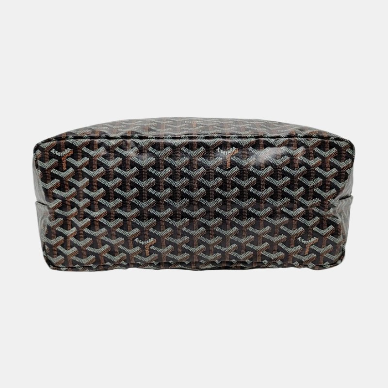 GOYARD Saint Louis小號黑色塗層帆布印花手提包單肩包 銀色五金 子袋-5