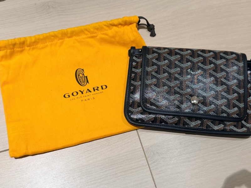 GOYARD Plumet Pocket 翻蓋斜背信封包 黑色-5