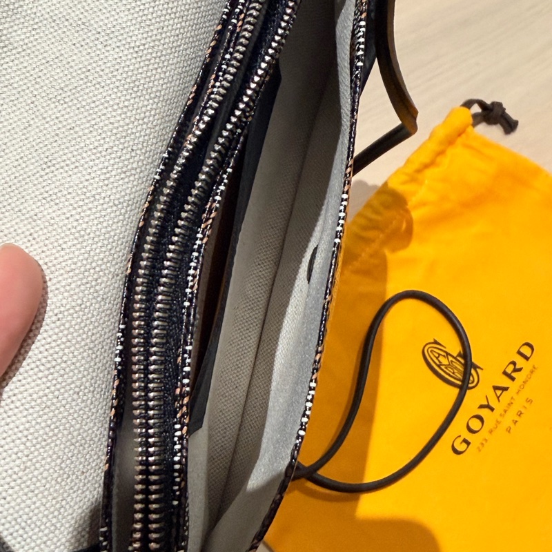 GOYARD Plumet Pocket 翻蓋斜背信封包 黑色-13