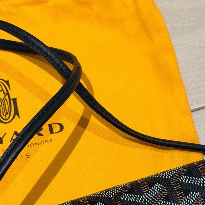 GOYARD Plumet Pocket 翻蓋斜背信封包 黑色-18