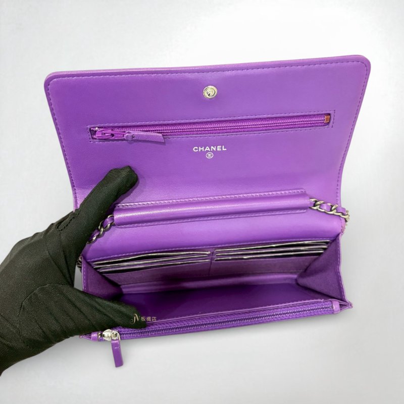 CHANEL包包紫色羊皮銀釦 BOY WOC AP1117-6