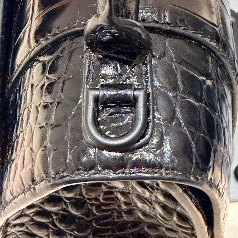 BALENCIAGA Hourglass 沙漏包 S碼 鱷魚壓紋|黑色|磨砂黑金屬-15