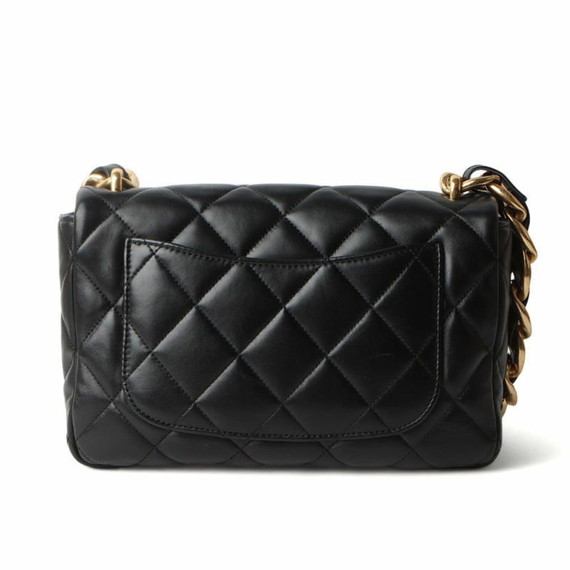 【包稅】CHANEL 大翻蓋包 羊皮 金金屬 黑色 32027-2