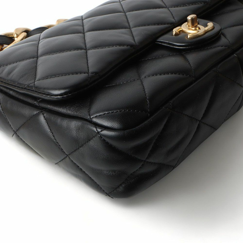 【包稅】CHANEL 大翻蓋包 羊皮 金金屬 黑色 32027-4