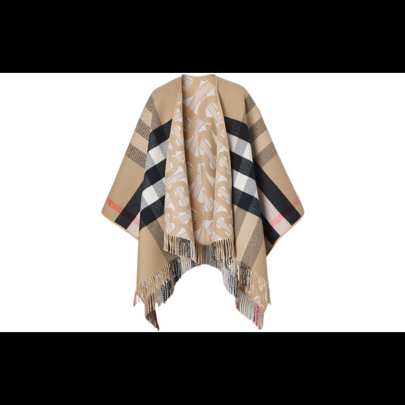 BURBERRY TB HALF MEGA CAPE 女士羊毛斗篷 雙面設計 均碼-1