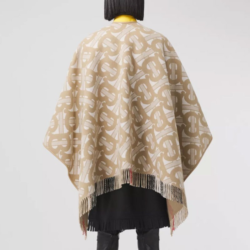 BURBERRY TB HALF MEGA CAPE 女士羊毛斗篷 雙面設計 均碼-7