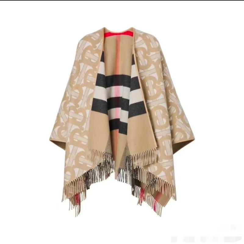 BURBERRY TB HALF MEGA CAPE 女士羊毛斗篷 雙面設計 均碼-0