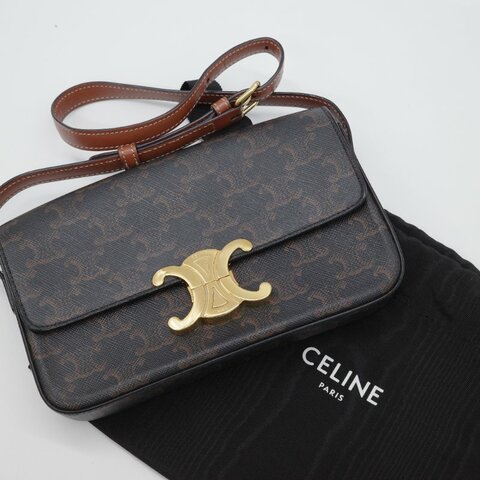 Celine 思琳 Ava  經典花紋 棕色 塗層帆布 經典花紋 腋下包 單肩包