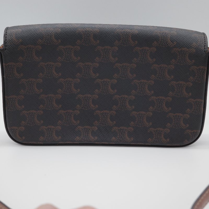 Celine 思琳 Ava  經典花紋 棕色 塗層帆布 經典花紋 腋下包 單肩包-3