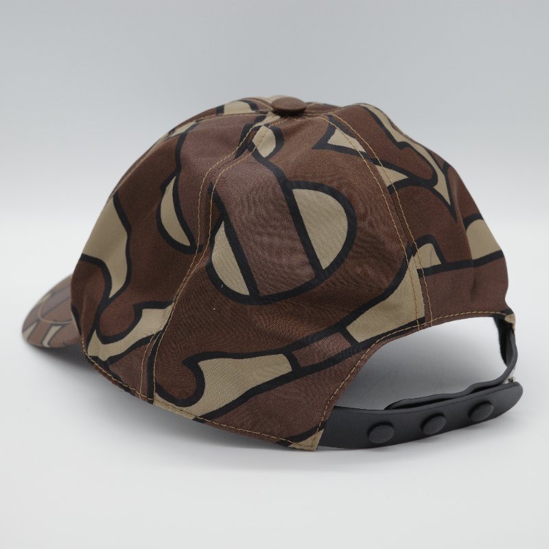 Burberry 博柏利 TB 滿版字母 棕色花紋 尼龍 棒球帽 帽子-3