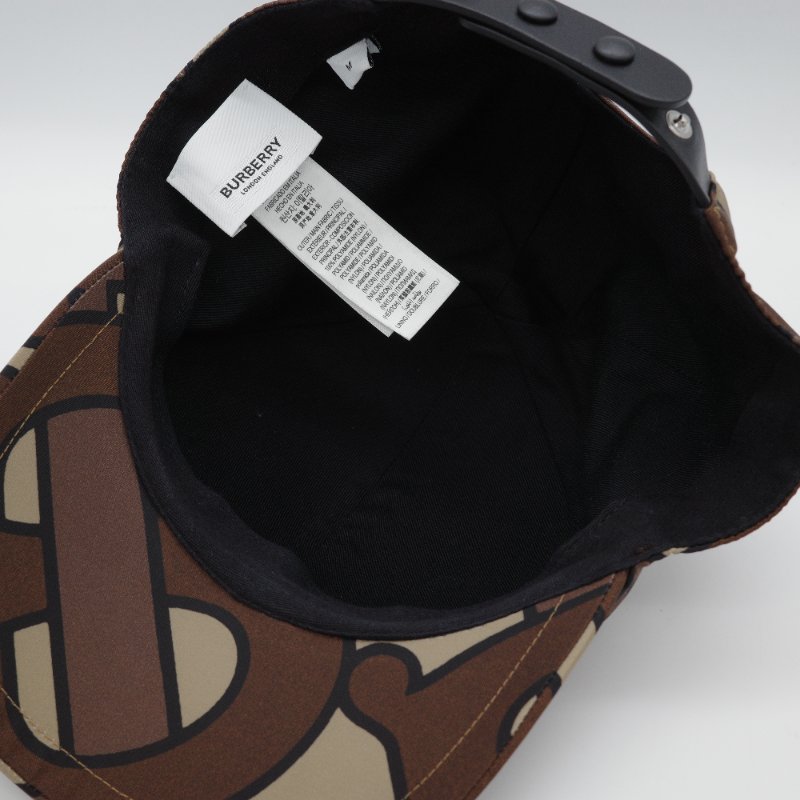 Burberry 博柏利 TB 滿版字母 棕色花紋 尼龍 棒球帽 帽子-7
