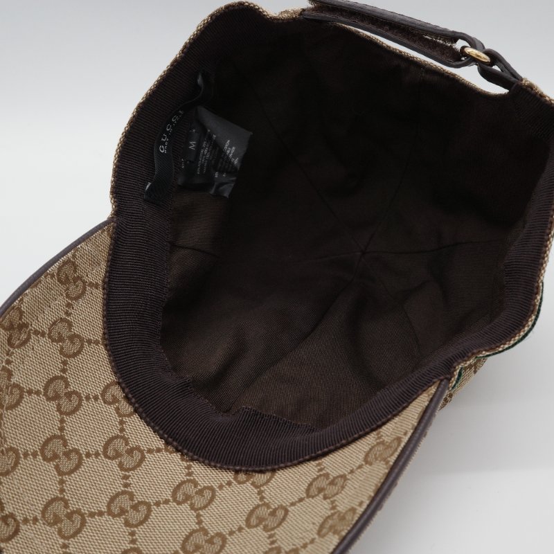 Gucci 古馳 GG 經典花紋 經典烏木色 紅綠條紋 帆布 棒球帽 帽子-4