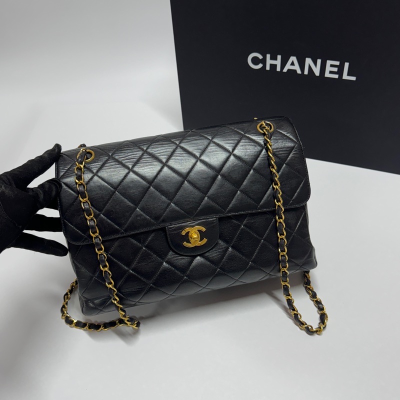 【雙面CF】 Chanel CF30 Jumbo 黑金羊皮 專櫃396,500-13