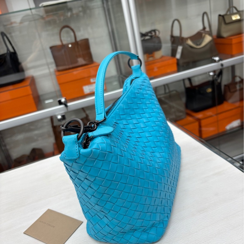 【保存品】BV 油畫藍編織飯盒Hobo 單肩包手提包-1