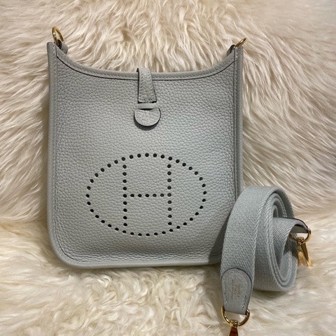 Hermès Mini Evelyne 水晶灰金扣除