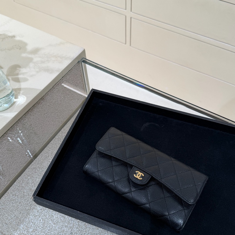 Chanel • 經典金釦荔枝牛皮翻蓋長夾 （2026.1.12專櫃維修證明）-4