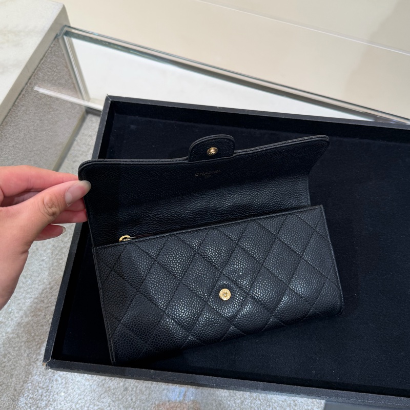 Chanel • 經典金釦荔枝牛皮翻蓋長夾 （2026.1.12專櫃維修證明）-5