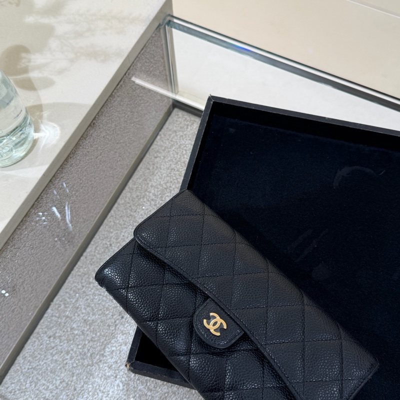 Chanel • 經典金釦荔枝牛皮翻蓋長夾 （2026.1.12專櫃維修證明）-8