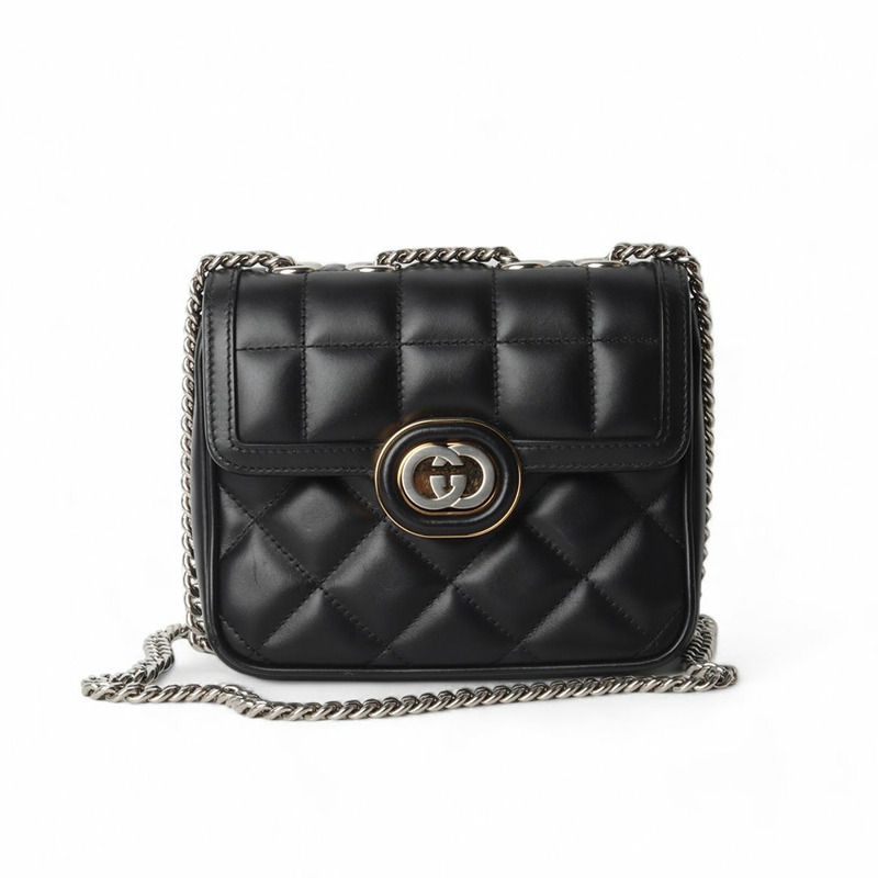 【包稅】GUCCI 互扣裝飾迷你肩背包 741457-0