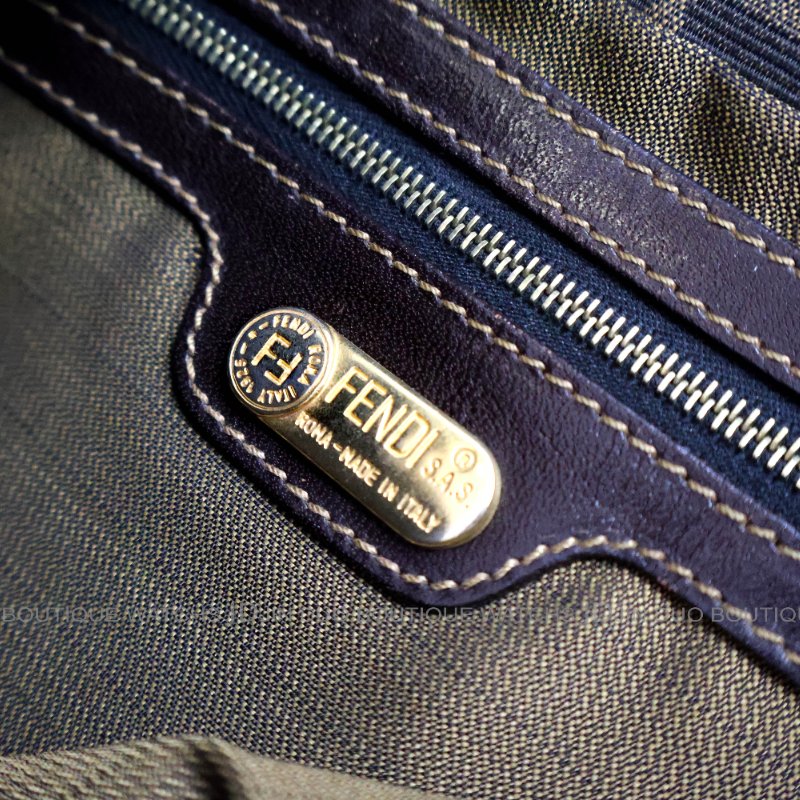 金鐸精品~2497 FENDI 芬迪 26325 Zucca Mamma Baguette菸草棕色FF緹花布金釦法棍肩背包-7