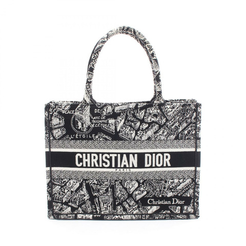 Dior BOOK TOTE 中型手提包 M1296ZOMP 帆布黑白二手女士logo