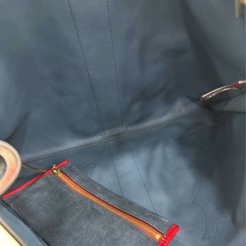 Gucci古馳Rajah水鑽虎頭麂皮拼皮托特包單肩手提女包 有子袋 。-8